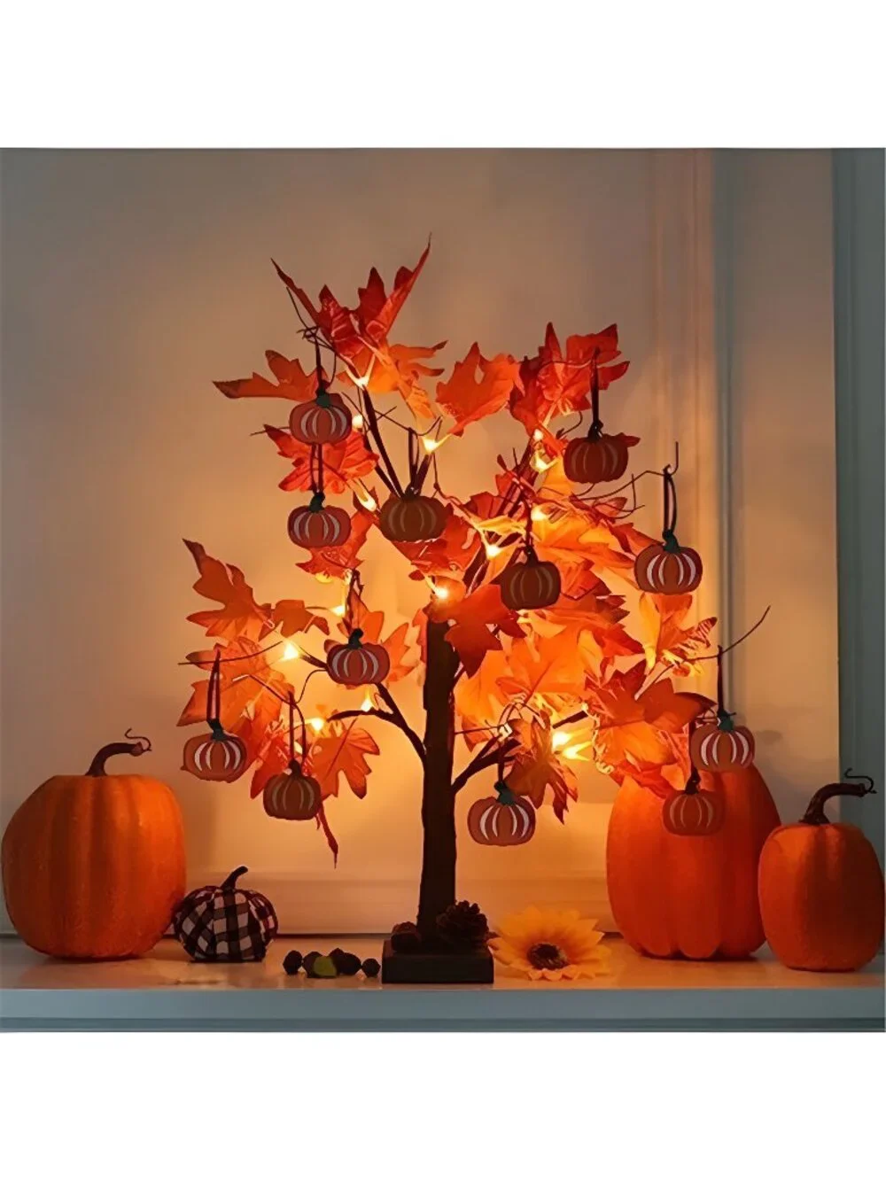 Fall Decorations for Home, Thanksgiving Decorations, 24”2FT Lighted Maple